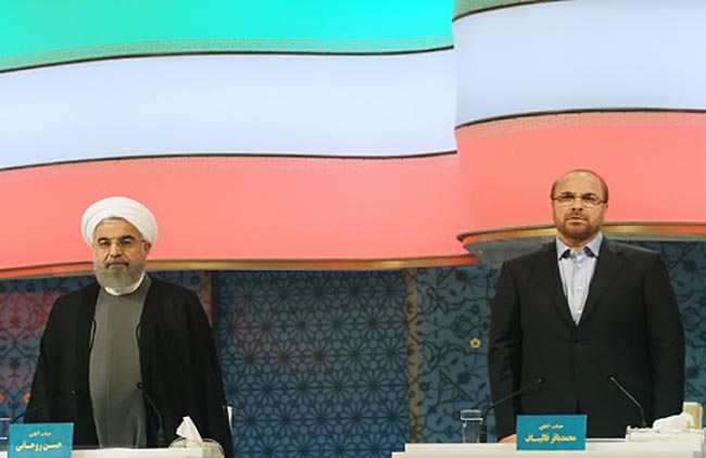 مناظره قالیباف و حسن روحانی: من حقوقدانم، سرهنگ نیستم